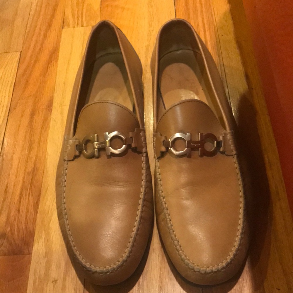 Tan Ferragamo Loafers